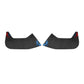 Rear door anti-kick stickers, carbon black pair with small blue corner marks