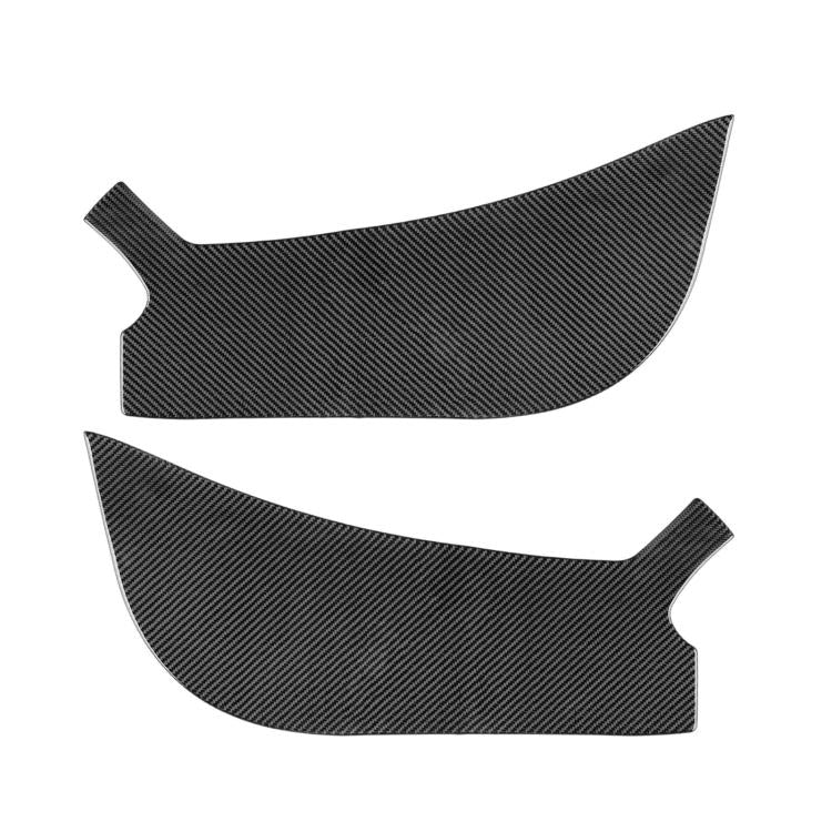 Carbon fiber-look front door anti-kick car sticker set, two curved panels, black