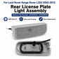 Rear license plate light lens with gray housing, direct replacement style
