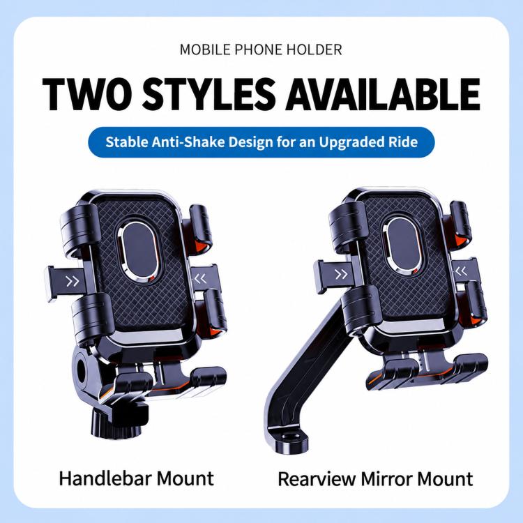 Electric Motorcycle Shake-Stabilized Navigation Phone Holder, Handlebar, Rearview Mirror