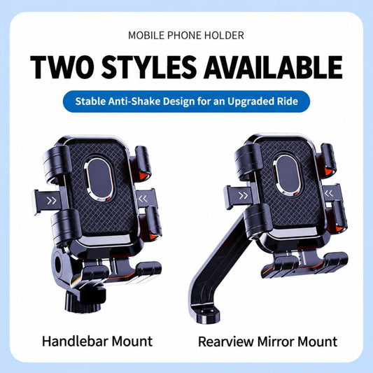 Electric Motorcycle Shake-Stabilized Navigation Phone Holder, Handlebar, Rearview Mirror