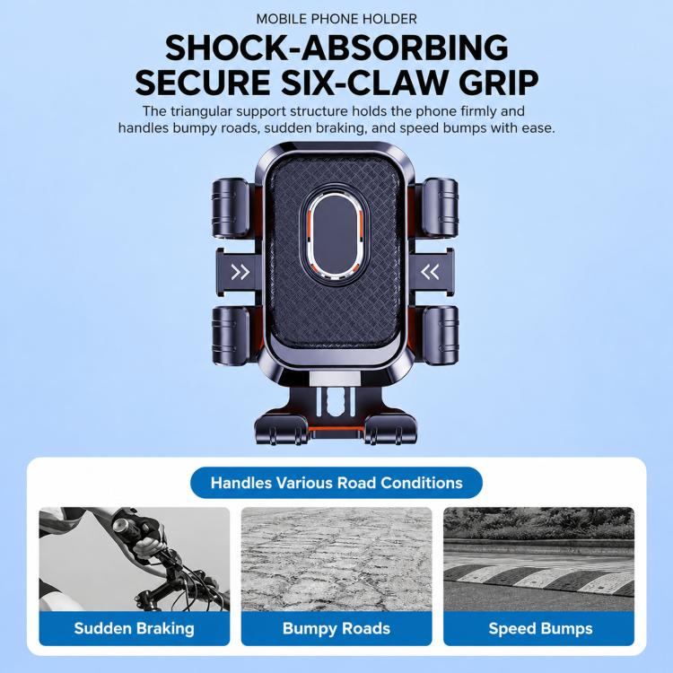 Electric Motorcycle Shake-Stabilized Navigation Phone Holder, Handlebar, Rearview Mirror