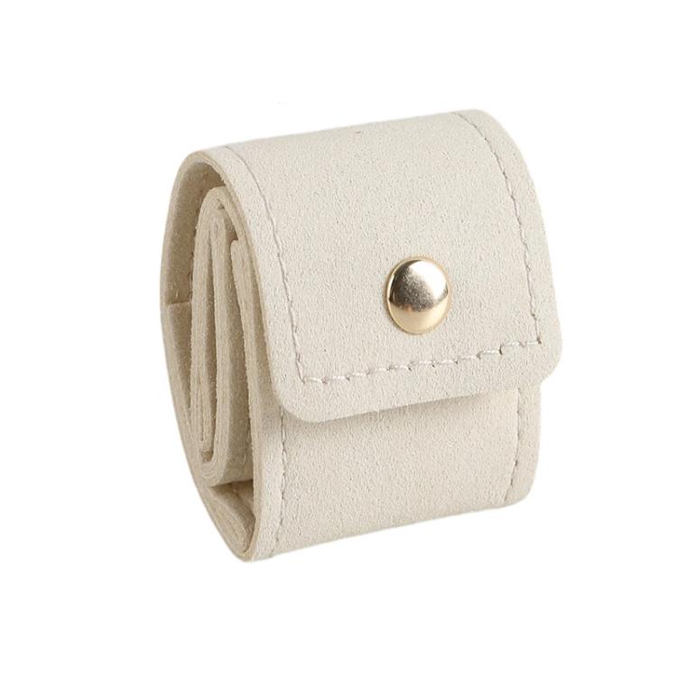 4-Compartment Mini Travel Jewelry Pouch Foldable Ring & Earring Organizer with Snap Button