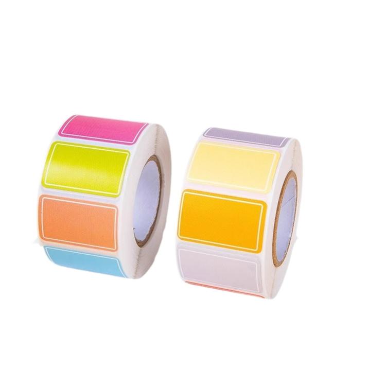 Coding Label Sticker Writable Waterproof Rectangle Sticky Labels, 500 Labels/Roll Colorful, 500 Labels/Roll Light Color, 400 Labels/Roll Large, 800 Labels/Roll Macaron