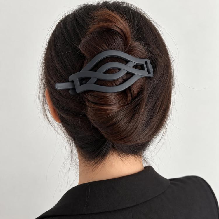 Gray matte curved twist hair barrette clip for updo styling