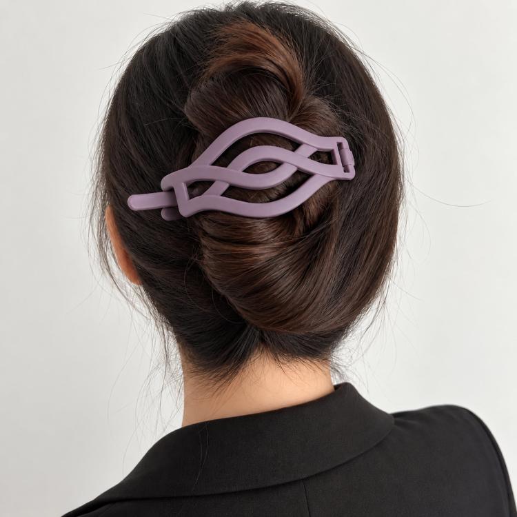 Lavender matte curved twist hair barrette clip for updo styling