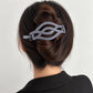 Light gray matte curved twist hair barrette clip for updo styling
