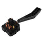 Turn signal switch lever with base and copper pin terminals, black plastic
