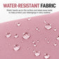 Pink water-resistant backpack fabric with raised texture and water-bead effect