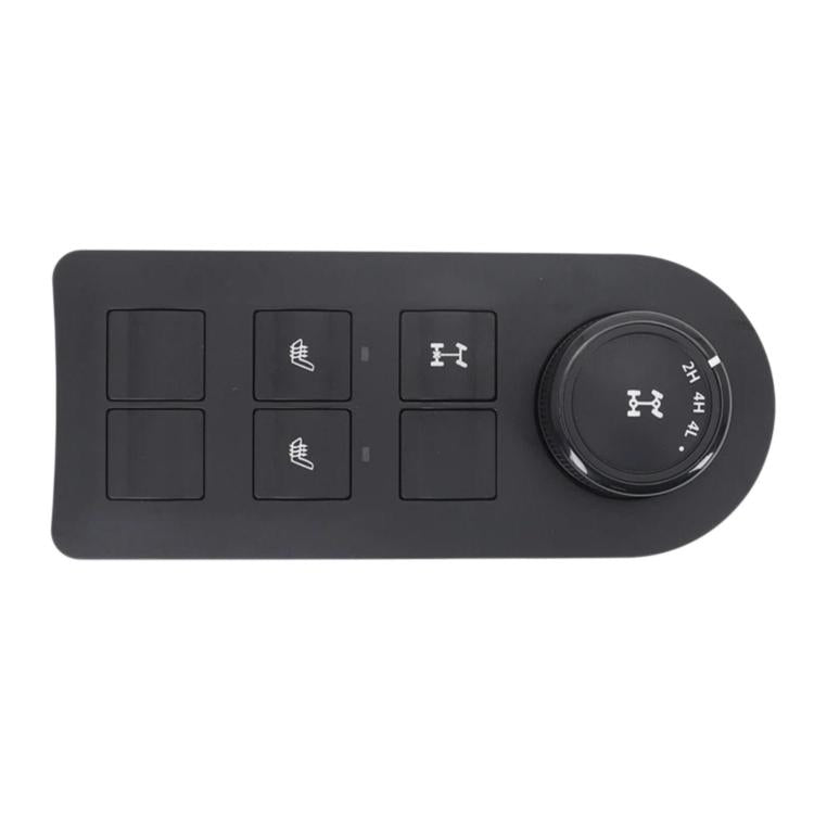 Car switch panel with four buttons and rotary dial, interior accessory, black