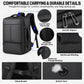 Black backpack with padded top handle, breathable straps, smooth zippers, reinforced stitching