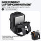 Backpack with dedicated padded laptop compartment and elastic securing strap