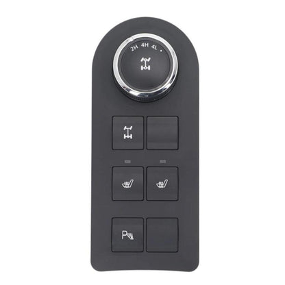 Black 4x4 transfer case mode control switch with round selector and 6 function buttons