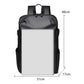 Black sports travel backpack with dimensions: 46cm height, 31cm length, 17cm width
