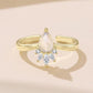 Copper Natural Teardrop Moonstone Crown Adjustable Opening Ring, YIR361-E
