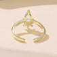 Copper Natural Teardrop Moonstone Crown Adjustable Opening Ring, YIR361-E