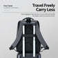 Gray travel laptop backpack with rear luggage strap and padded shoulder straps