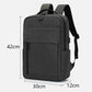 Gray laptop backpack with top handle and adjustable side shoulder straps