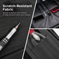 Scratch-resistant laptop backpack fabric with internal compartments and zipper closeup