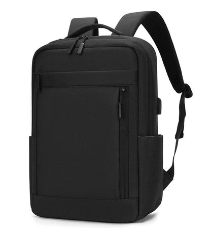 REMOID water-resistant laptop backpack, black with front zipper pocket and carry handle