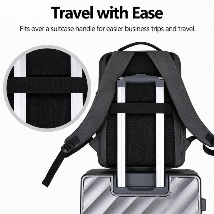 REMOID laptop backpack with rear suitcase sleeve and padded shoulder straps