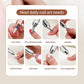 Nail drill attachment set showing different head shapes in a tray