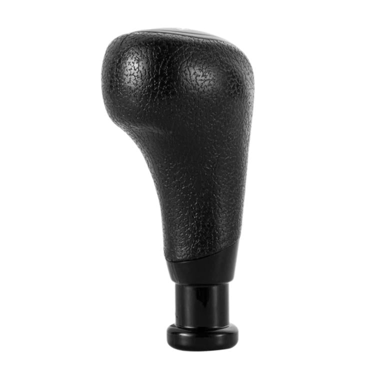 Black textured manual gear shift knob with rounded top and mounting stem