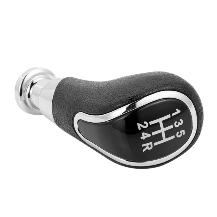 Black leather gear shift knob, chrome surround, showing 2/4R and 3/5 markings