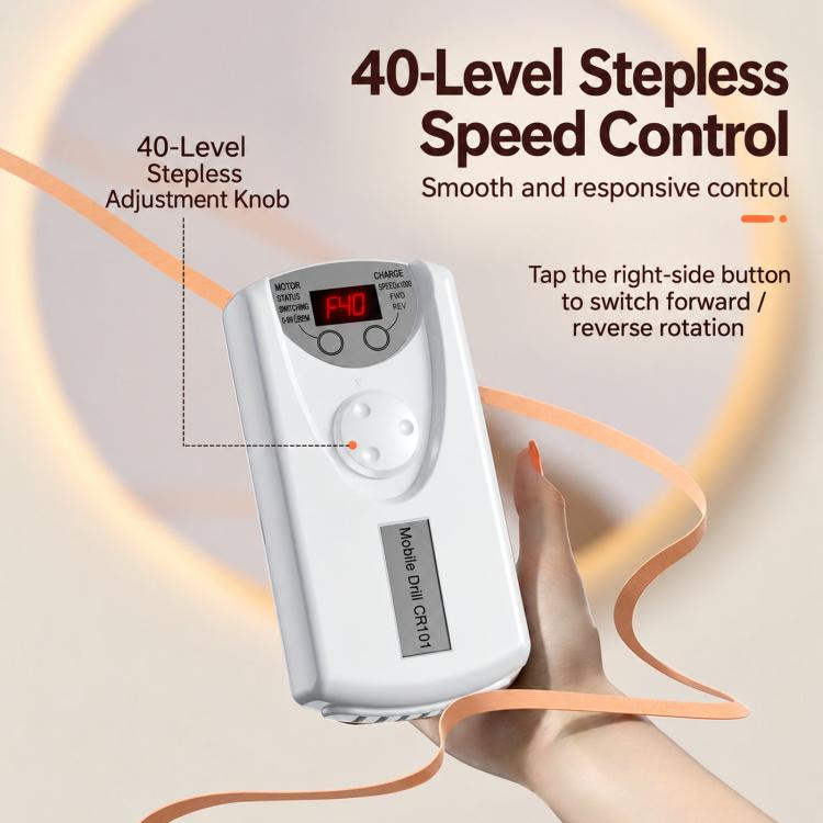 White electric nail drill unit with LCD display and control knob, corded e-file