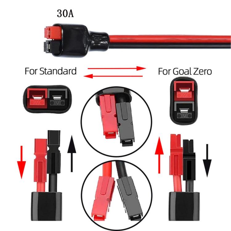 30A Connector Plug To O-type Terminal Power Charging Plug Connection Cable, 25cm, 40cm, 100cm