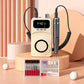 Beige rechargeable electric nail drill kit with LCD display, handpiece and bit tray