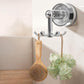 Home Use No Drill Kitchen Rotating Hook Suction Cup Wall Mount Pot Spoon Storage Rack