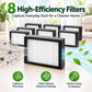 Replacement Kit For iRobot Roomba i7 / i7+ / E5 / E6, Inchuded 4 Rubber Brushes 8 Filters 6 Side Brushes, 2+8+6