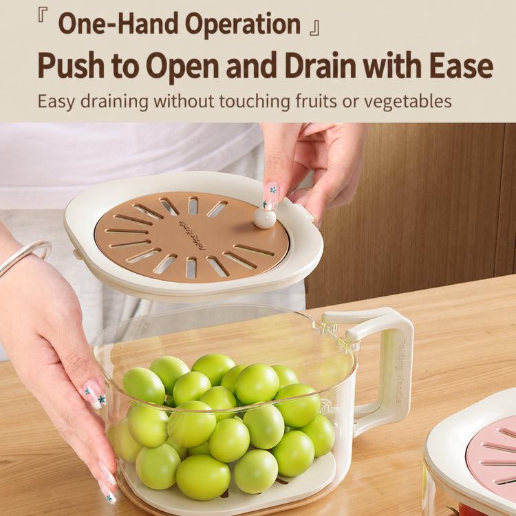 Home Fruit Vegetable Colander Collapsible Washing Basket With Lid