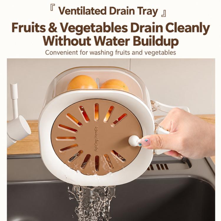 Home Fruit Vegetable Colander Collapsible Washing Basket With Lid