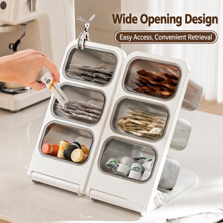 3-Tier Slant Insert Capsule Coffee Storage Box Desktop Organizer For Tea Bags And Snacks, Large, Small