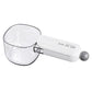 Large rice measuring scoop with sealing clip, white handle and gray knob