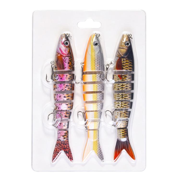 3 PCS/Set HENGJIA JM0633B Jointed Swimbaits Slow Sinking Multi Segmented Fishing Lures