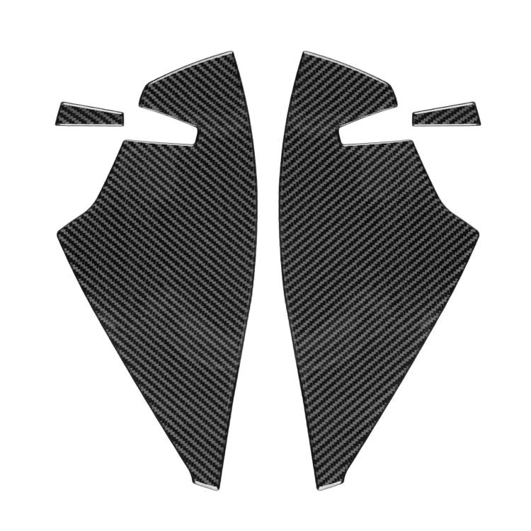 Black carbon fiber door anti-collision buffer pad stickers, curved and pointed set
