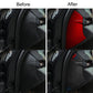 Car door anti-collision buffer pad sticker set in red and carbon fiber, side-by-side