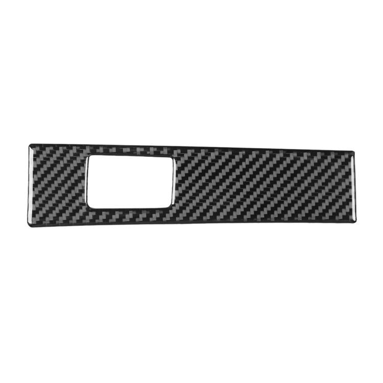 Carbon fiber-look decorative car sticker strip with white rectangular cutout