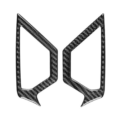 Carbon fiber reading light decor sticker pair with black textured trim