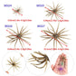 Assorted sea urchin soft fishing lures, brown speckled tentacles with red accents