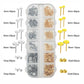 400 PCS/Box Earring Posts and Backs Kit 200 Pcs 4-Size Flat Pad Earring Studs 4-8mm & 200 Pcs Butterfly Backs