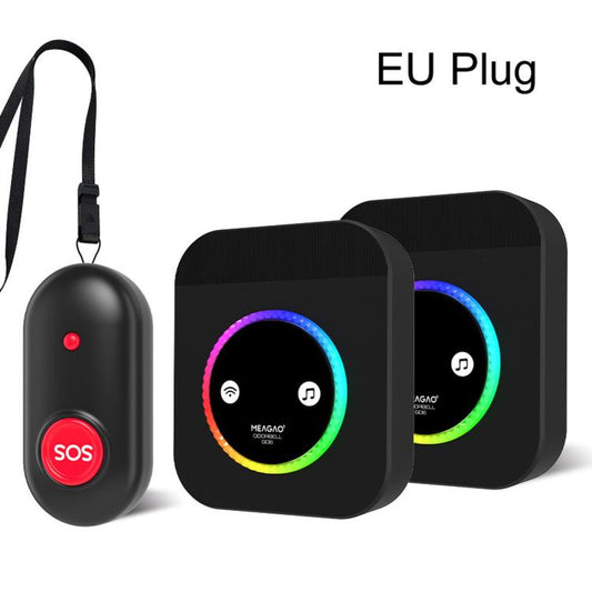 3 In 1 MEAGAO H-G06 Wireless Doorbell Waterproof Pager Long Range Smart Call Button Caregiver Care System, 1 Transmitter+2 Receivers, 2 Transmitter+1 Receivers