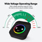 Black wireless doorbell receiver with multicolor ring alert panel