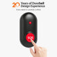Black SOS call pager with red button and lanyard, hand pressing SOS