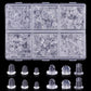 Clear silicone earring back organizer case with assorted transparent backing caps