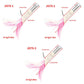 Feather jig lures set with silver jig heads and pink-white feather tails