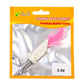 Fishing accessories blister pack featuring pink and white feather jig lure, 2.5#
